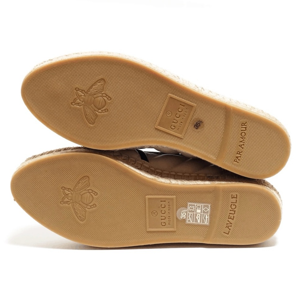 Authentic NEW GUCCI Nappa Matelasse GG Marmont Espadrilles 35.5 Cream US 35.5 - Picture 6 of 8